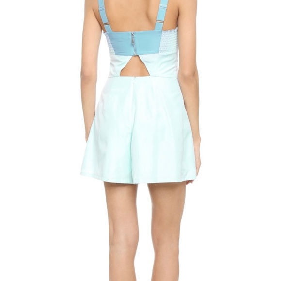 Rebecca Minkoff Romper Pastel Blue Two Tone Keyhole Back  Figure Flatter… - Picture 2 of 15